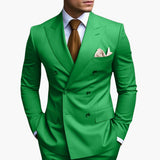 Men’s Suit Set with Notched Lapels and Buttons