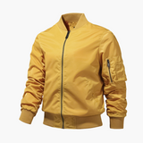 Men's Bomber Jacket with Zipper and Sleeve Pocket