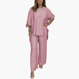 Loungewear Set for Women – Wide Pants & Loose Blouse
