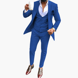Men's Suit Set with Vest and Breathable Blazer