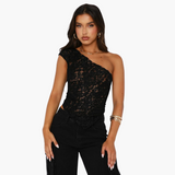 Lace One Shoulder Top for Women – Asymmetrical Trend Look
