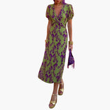 Women's Floral Wrap Dress – Summer Dress with V-Neck