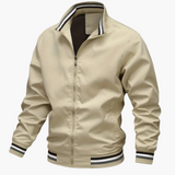 Men's Jacket with Ribbed Details and Front Zipper