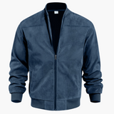 Men's Bomber Jacket with Zipper and Side Pockets