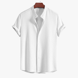 Men's Shirt with Stand-Up Collar – Casual & Comfortable for Summer