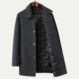 The Southgate Men’s Wool Down Mid Length Plaid Wool Trench Coat