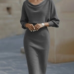 Olivia Batwing Midi Dress Grey