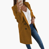 Women's Coat with Button Closure and Long Sleeves
