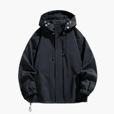 Men's Zip-Up Hoodie with Elastic Hem