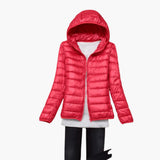 Women’s Down Jacket with Hood and Zipper