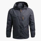 Men's Hooded Jacket with Zipper and Pockets