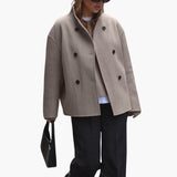 Women’s Jacket with Stand Collar and Buttons