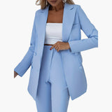 Women’s Suit Set with Blazer and Straight Trousers