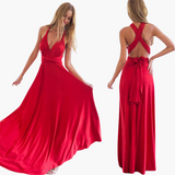 Evening Dress with V-Neck - Women's Style for Gala Nights