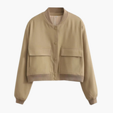 Women's Utility Bomber Jacket with Large Pockets