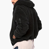 Men's Teddy Jacket with Zipper and Long Sleeves