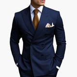 Men's Suit with Notched Lapel and Double-Breasted Design