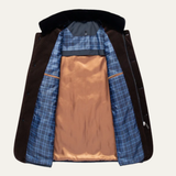 The Stratton Men’s Stylish Padded Winter Quilted Jacket with Velvet Collar