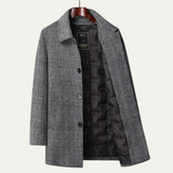 The Southgate Men’s Wool Down Mid Length Plaid Wool Trench Coat