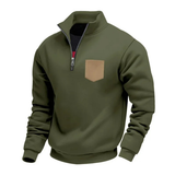 The Pompeii Men’s Casual Half Zip Neck Sweater with Pocket