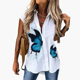 Summer Top for Women with - Butterfly Print Light