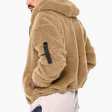 Men's Fleece Jacket with Hood and Zipper