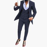 Men's Suit Set with Vest and Breathable Blazer