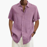 Men's Casual Shirt - Short Sleeve with Button Placket, Summer Style