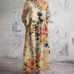 Tiara Floral Summer Dress Orange
