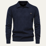 The Kensington Diamond Knit Polo Sweater for Men