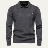 The Kensington Diamond Knit Polo Sweater for Men