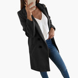 Women's Coat with Button Closure and Long Sleeves