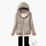 Women’s Down Jacket with Hood and Zipper