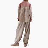 Women's Pajama Set with Button Top and Elastic Pants