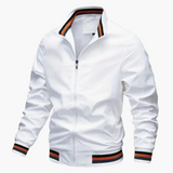 Men's Jacket with Ribbed Details and Front Zipper