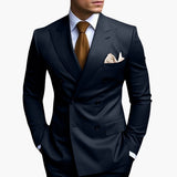 Men’s Suit Set with Notched Lapels and Buttons