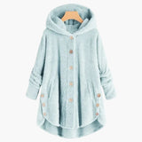 Women's Jacket with Hood and Button Closure