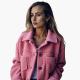 Women's Fleece Jacket with Buttons – Cozy & Warm