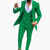 Men's Suit Set with Vest and Breathable Blazer