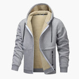 Men's Fleece Jacket with Zipper and Long Sleeves