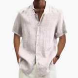 Men's Casual Shirt - Short Sleeve with Button Placket, Summer Style