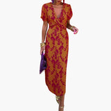 Women's Floral Wrap Dress – Summer Dress with V-Neck