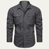 The Monza Men's Casual Button Up Cotton Cargo Shirt