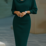 Olivia Batwing Midi Dress Green