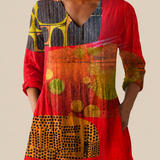 Skylar | Long Blouse with Expressive Pattern