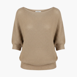 Women’s Pullover Sweater with Wide Neckline and Half Sleeves