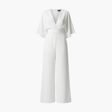 Women’s Jumpsuit with V-Neckline and Half Sleeves