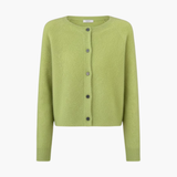 Women’s Button Front Cardigan with Round Neck and Long Sleeves