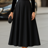 Ava Black Velvet Satin Midi Dress 2