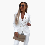 Women's Suit Set with Blazer and Straight Pants